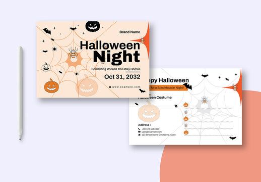 Retro Halloween Night  PostCard Design