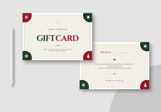 Gift Card Template Layout
