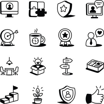 Recruitment doodles focused on talent search, candidate sourcing, job advertising, outreach, screening, hiring opportunities, and talent pools. 

