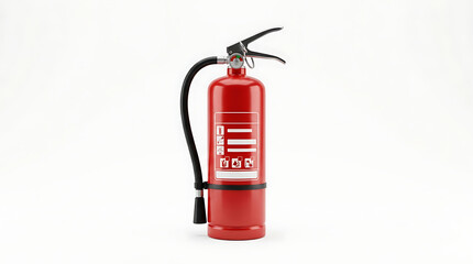 Obraz premium Red fire extinguisher isolated on white background for emergency safety and protection