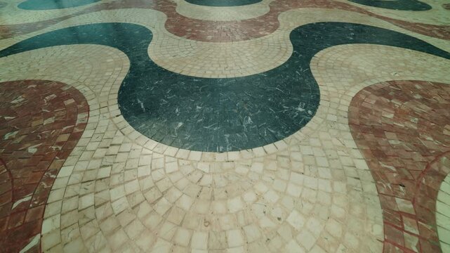 Geometric Mosaic Pavement on Alicante Promenade