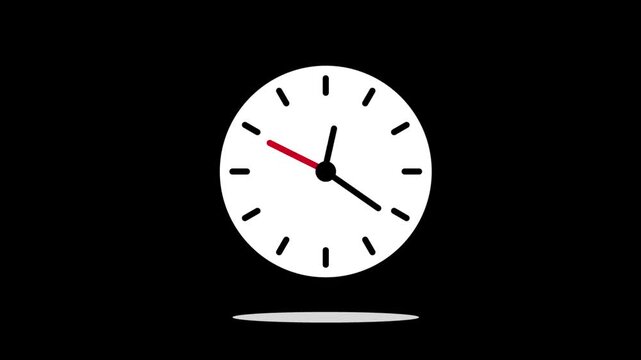 Running clock video template for time-transition effects.