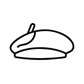 beret hat line icon, french fashion and headwear symbol for style, artist and lifestyle concept, outline vector design