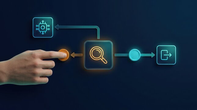 Human review returns rejected AI task for rework in enterprise workflow automation with copy space