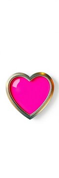 Heart-shaped symbol with pink interior and silver border on white background, glyph design, ||cancer awareness