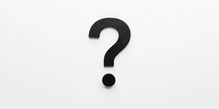 Black Question Mark and Dot on White Background A Simple Inquiry Concept