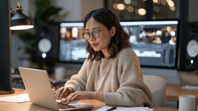 Post-production supervisor reviewing dubbed audio tracks against original foreign film dialogue on editing timeline, frame-accurate sync check, localization quality control
