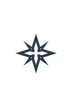 Modern compass rose and navigation spark icon