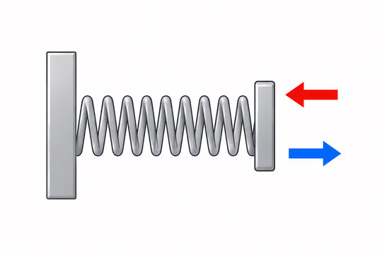 Spring elastic energy compression rebound illustration