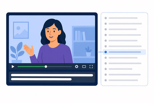 Video captions transcript accessibility illustration
