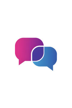 Modern Gradient Chat Speech Bubble Icon for Digital Communication and Messaging