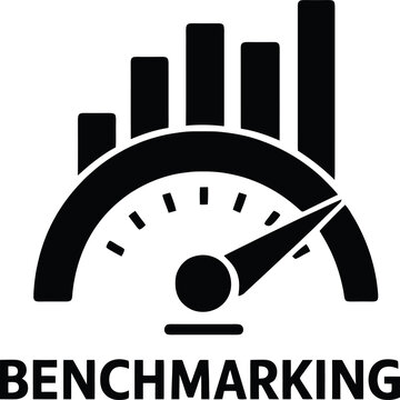 Benchmarking Silhouette Icon Black White Performance Comparison Analytics Metrics Standards Business Analysis