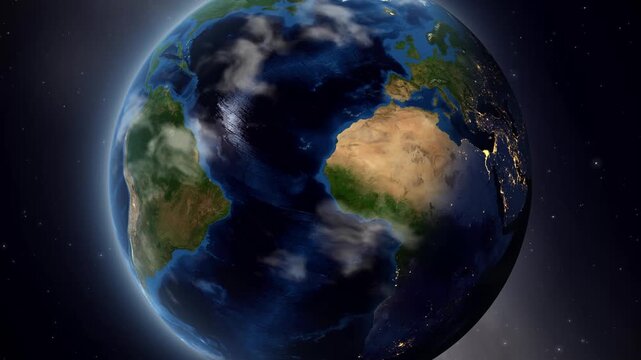 Satellite Zoom In to Ibadan Nigeria from Orbit with Map Pin