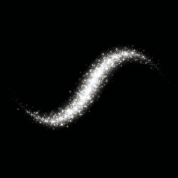 Smooth curved line made of small dots forming a wave shape illustration