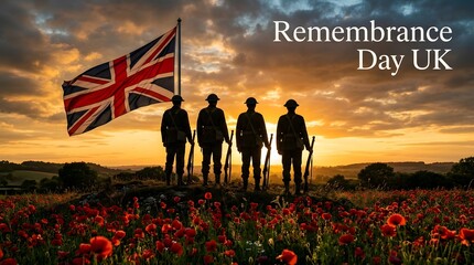 Obraz premium Remembrance day in the united kingdom honoring the fallen remembering sacrifices and commemorating veterans with respect and gratitude on november 11th