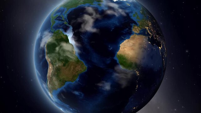 Earth Orbit Zoom to Callao Peru Satellite Map Pin