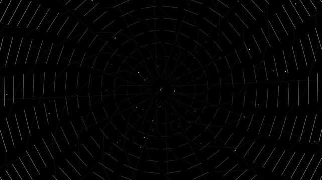 Abstract geometric radial pattern background with lines and dots