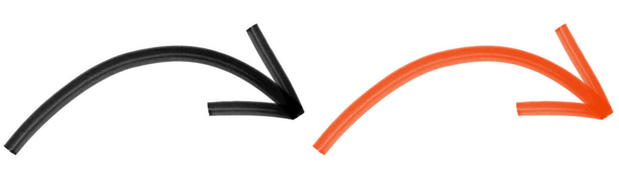 Hand Drawn Arrow Marker Isolated on Transparent Background PNG.