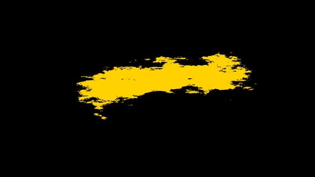 Deep Yellow Paint Brush lower third Overlay with Transparent Background