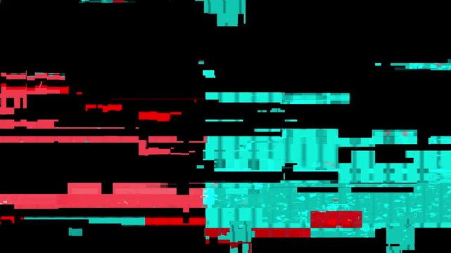 Corrupted glitch transition featuring blocky digital errors and jittery stop motion movement
