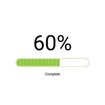 Minimalist Green Segmented Progress Bar Showing 60 Percent Complete Loading Status