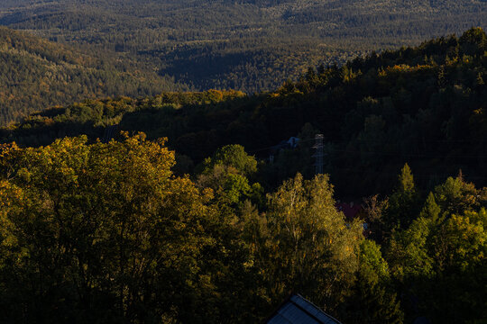 Karkonosze, Giant Mountains, a mountain range located in Poland and the Czech Republic. Mountain landscape.