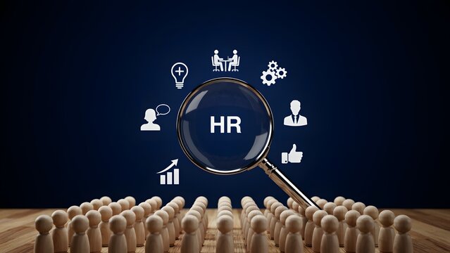 Strategic Human Resources concept illustration focusing on talent recruitment, employee management, and organizational development