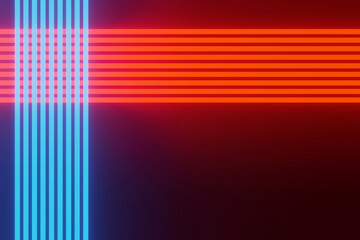 Red and blue neon lights on black background © Abstractory Visuals