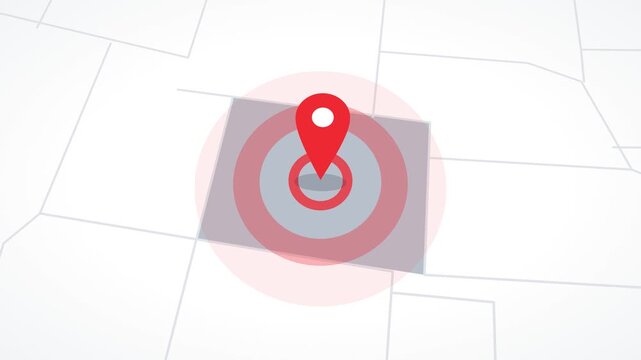 Location pin animation on Colorado state United States map