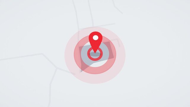 Location pin animation on Connecticut state United States map