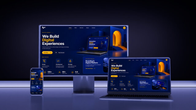Futuristic Responsive Website Mockup