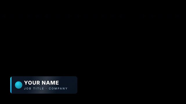 Lower Third Name Card Template with Alpha Channel, Transparent Broadcast Overlay