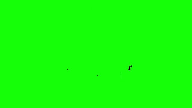 Happy Halloween Handwritten Brush Script Animation on Purple and Green Screen