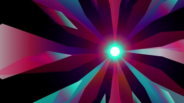 Vibrant Abstract Light Rays Animation, Dynamic Colorful Starburst Video