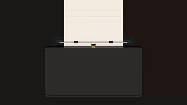 Minimalist vintage typewriter icons set on dark background
