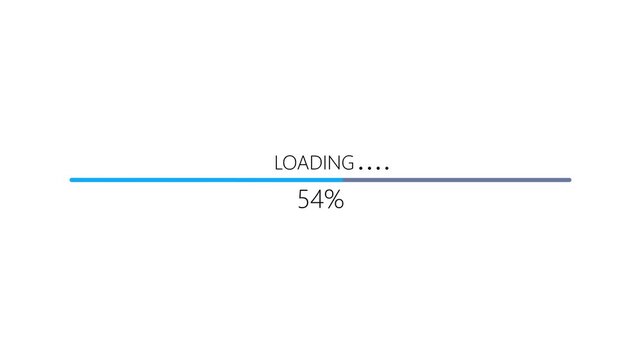 loading bar 0-100 % animation compilation on white background 4K.
