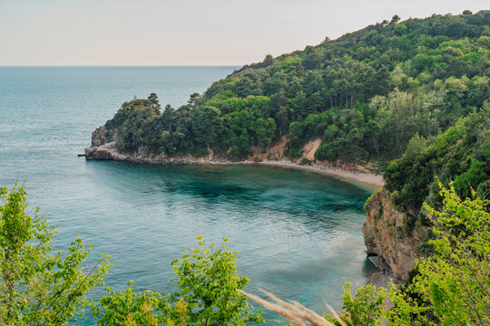 Mogren beach sits along the beautiful Adriatic coast in Montenegro