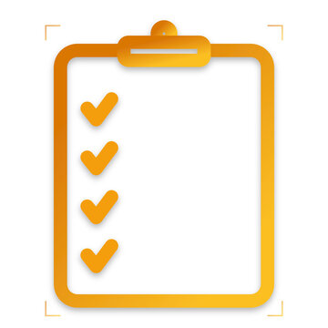 Yellow Clipboard Icon with To Do List and Checkmarks for Business and Productivity