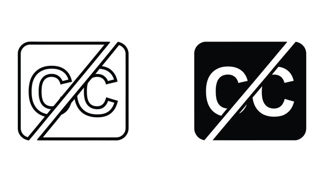 Creative cc logo with prohibition symbol
