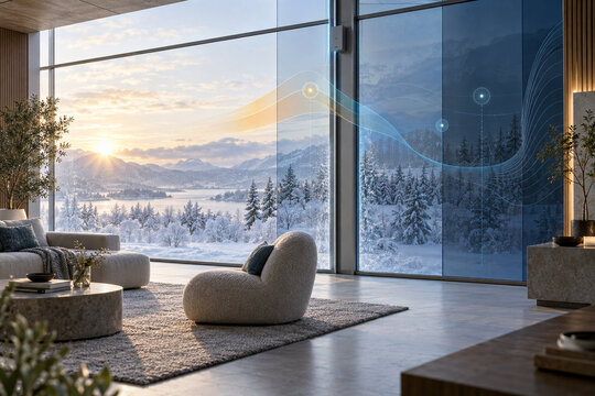 AI Controlled Smart Windows Managing Winter Office Climate
