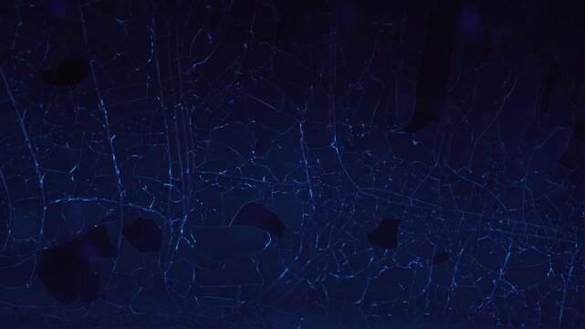 Marine collagen biopolymer matrix with urea crystals showing neon uv 365nm fluorescence under microscope timelapse for organic chemistry laboratory research and molecular physics education asset