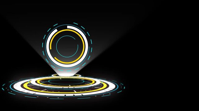Digital protocol hud interface with connected business and network data flow animation technology