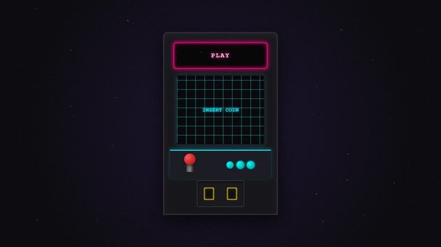 Retro Arcade Machine with Neon Display
