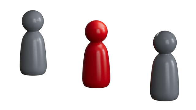 Different person in a crowd. Unique individuality concept.Perfect for representing business strategy, leadership, and management.Supports PNG files with transparent backgrounds.