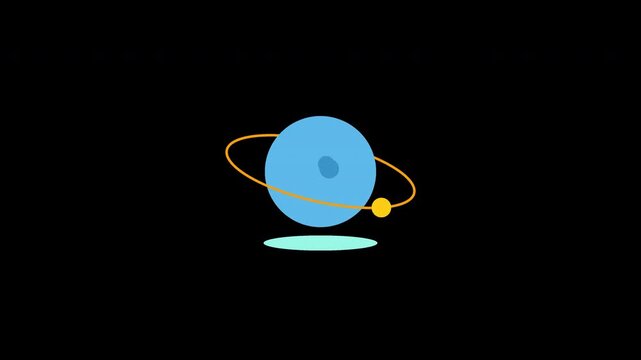 Planet Orbit Loading Animation on Transparent Background