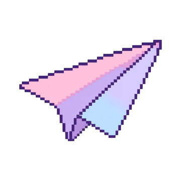 PNG Pixel art paper airplane transparent illustration