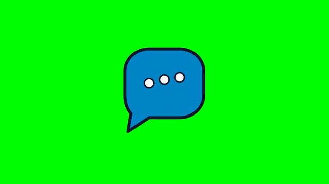 Blue speech bubbles grid on green screen
