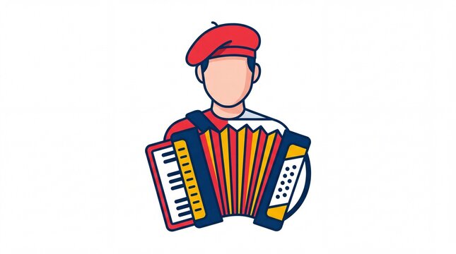 All about france musician playing accordion vektor illustration