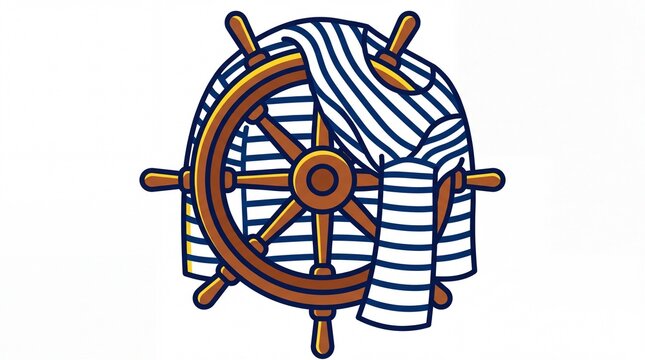 All about france vektor nautical ship wheel and striped shirt