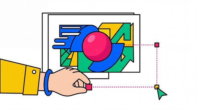 Graphic resources vektor of a hand editing digital art on a screen